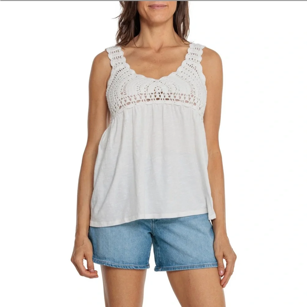 NWT Lucky Brand Crochet Baby Doll Tank Top - Picture 16 of 16